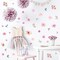AOWDIAO 60 Pcs Flower Peel and Stick Wall Decals Watercolor Vinyl Peony Floral and Leaves Wall Stickers Pastel Flower Decor for Girls Bedroom Nursery Classroom Living Room
